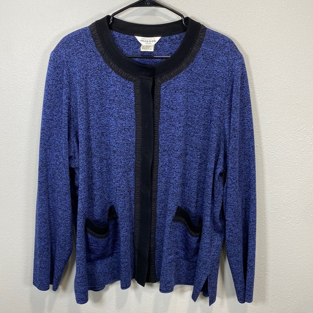 Misook blue black sweater‎ cardigan